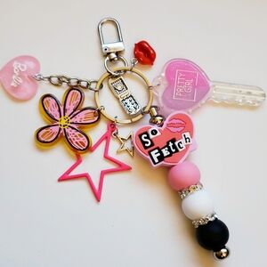 Handmade Mean Girls So Fetch Beaded Silicone Keychain